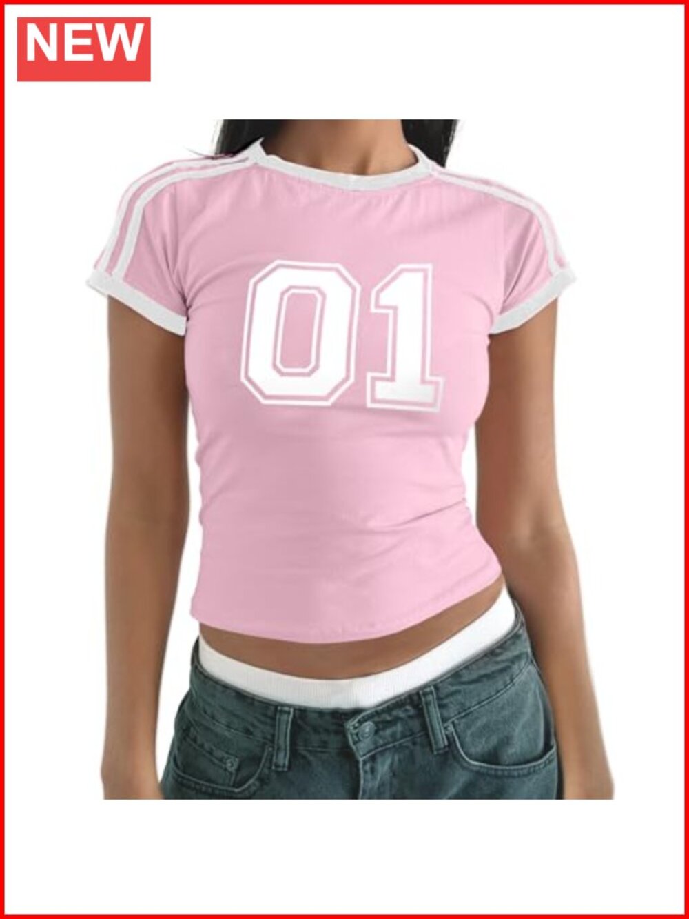 Y2K Graphic Baby Tee Crop Top Cotton Spandex Jersey Shirt